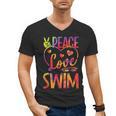 Peace Love Swim Swimming Tie Dye Swimmer Swimming Swim Team Men's V-Neck T-Shirt, trending gift