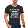 Swim Team Swimming Coach Quote Swim Breathing Joke Men's V-Neck T-Shirt, trending gift