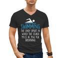 Swimming Coach Yells Breathing Swimmer Swim Team Men's V-Neck T-Shirt, trending gift