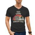 Women's Retro Muay Thai Martial Arts Fighter Graphic Men's V-Neck T-Shirt, trending gift