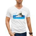 Cat Swimming Pool Men's V-Neck T-Shirt, trending gift Cat Swimming Pool Men's V-Neck T-Shirt, trending gift