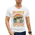Drummer Like a Musician Only On Time Vintage Sunset Drum Kit Raglan Baseball Tee Men's V-Neck T-Shirt, trending gift