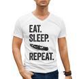 Eat Sleep Canoe Repeat Canoeing Outdoors Raglan Baseball Tee Men's V-Neck T-Shirt, trending gift