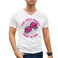 This Girl Knows How To Box Muay Thai Kickboxer Fan Boxing Men's V-Neck T-Shirt, trending gift