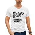 Train Fight Repeat Nak Muay Thai Boxing Fighter Raglan Baseball Tee Men's V-Neck T-Shirt, trending gift