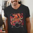 Animal Octopus Musician Drum Kit Octopus Drummer Men's V-Neck T-Shirt Animal Octopus Musician Drum Kit Octopus Drummer Men's V-Neck T-Shirt