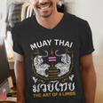 The Art Of 8 Limbs Sak Yant Tiger Muay Thai Men's V-Neck T-Shirt The Art Of 8 Limbs Sak Yant Tiger Muay Thai Men's V-Neck T-Shirt