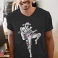 Astronaut Muay Thai Boxing Karate Kickboxing Martial Arts Men's V-Neck T-Shirt
