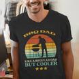 Bbq Dad Cooler Retro Barbecue Grill Fathers Day Daddy Papa Men's V-Neck T-Shirt