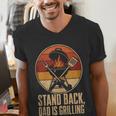 BBQ Dad Stand Back Dad Is Grilling Men's V-Neck T-Shirt