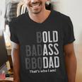 Bold Badass BBQ Dad Gag Fathers Day Husband Birthday Men's V-Neck T-Shirt
