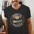 Born To Paddle Canoe Vintage Outdoor Adventure Men's V-Neck T-Shirt