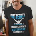 Butterfly Butterwhy Buttercry Swimming Swimmer Men's V-Neck T-Shirt Butterfly Butterwhy Buttercry Swimming Swimmer Men's V-Neck T-Shirt