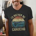 Canoe Canoeing Retro Vintage I'D Rather Be Canoeing Men's V-Neck T-Shirt