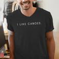 I Like Canoes Minimalist Statement Men's V-Neck T-Shirt
