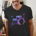 Cool Drum Kit Percussion Vintage Retro Drummer Costume Men's V-Neck T-Shirt Cool Drum Kit Percussion Vintage Retro Drummer Costume Men's V-Neck T-Shirt