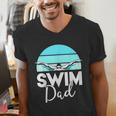Dad Father School Swimming Meet Swimmer Swimmer Men's V-Neck T-Shirt Dad Father School Swimming Meet Swimmer Swimmer Men's V-Neck T-Shirt