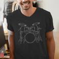Drum Kit Rock Music Percussion Men's V-Neck T-Shirt Drum Kit Rock Music Percussion Men's V-Neck T-Shirt