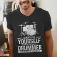 Drummer Drum Kit Saying Drummer Men's V-Neck T-Shirt Drummer Drum Kit Saying Drummer Men's V-Neck T-Shirt