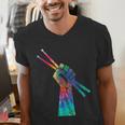 Drummer Drum Kit Tie Dye Hippie Drummer Men's V-Neck T-Shirt Drummer Drum Kit Tie Dye Hippie Drummer Men's V-Neck T-Shirt