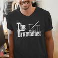 Drummer Humor The Drumfather Drum Kit Men's V-Neck T-Shirt Drummer Humor The Drumfather Drum Kit Men's V-Neck T-Shirt