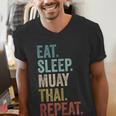 Eat Sleep Muay Thai Repeat Thai Boxing Men's V-Neck T-Shirt