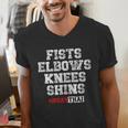 Fist Elbows Knees Shins Martial Arts Muay Thai Men's V-Neck T-Shirt Fist Elbows Knees Shins Martial Arts Muay Thai Men's V-Neck T-Shirt