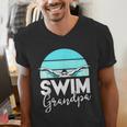 Grandpa Papa Swimming Meet Swimmer Swim Team Shirt Men's V-Neck T-Shirt Grandpa Papa Swimming Meet Swimmer Swim Team Shirt Men's V-Neck T-Shirt
