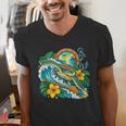 Green Sea Turtle Surfs Past a Canoe Paddle Sleeveless Men's V-Neck T-Shirt Green Sea Turtle Surfs Past a Canoe Paddle Sleeveless Men's V-Neck T-Shirt