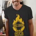 Grill Legend King Of The Backyard BBQ Dad Humor Chef Men's V-Neck T-Shirt