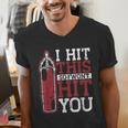 I Hit This So I Won't Hit You Kickboxer Fan Muay Thai Boxing Men's V-Neck T-Shirt
