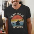 I'D Rather Be Kayaking Canoe Boating Vintage Kayak Men's V-Neck T-Shirt
