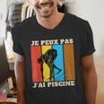 Je Peux Pas J'Ai Piscine Swimming Humour Retro Swimming Pool Men's V-Neck T-Shirt