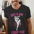 Just a Girl Who Loves Muay Thai Kids Girls Men's V-Neck T-Shirt Just a Girl Who Loves Muay Thai Kids Girls Men's V-Neck T-Shirt