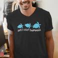 Just Keep Swimming Sea Turtle Swimmer Swim Team Coach Men's V-Neck T-Shirt