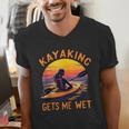 Kayaking Gets Me Wet Kayak Paddling Canoe Adult Joke Sleeveless Men's V-Neck T-Shirt