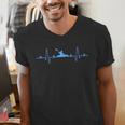 Kayaking Heartbeat Shirt Cool Canoe Boating Kayaks Men's V-Neck T-Shirt
