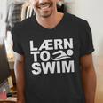 Learn To Swim Swimming Graphic Men's V-Neck T-Shirt Learn To Swim Swimming Graphic Men's V-Neck T-Shirt