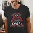 Love At First Punch Professional Boxer Muay Thai Boxing Men's V-Neck T-Shirt