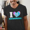 I Love Swimming Swimmer Swim Men's V-Neck T-Shirt I Love Swimming Swimmer Swim Men's V-Neck T-Shirt