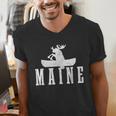 Maine Canoe Kayak Moose USA America Souvenir Men's V-Neck T-Shirt