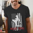 Muay Thai American Flag Fighter Patriotic Men's V-Neck T-Shirt