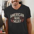 Muay Thai American Nak Fighter Identity Boxing Proud Sport Men's V-Neck T-Shirt Muay Thai American Nak Fighter Identity Boxing Proud Sport Men's V-Neck T-Shirt