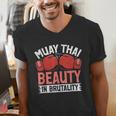 Muay Thai Beauty In Brutality Muay Thai Men's V-Neck T-Shirt