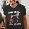 Muay Thai Boxing Men's V-Neck T-Shirt Muay Thai Boxing Men's V-Neck T-Shirt