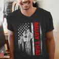 Muay Thai Boxing US American Flag Men's V-Neck T-Shirt