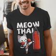Muay Thai Cat Meow Thai Thai Boxing For Youth Muay Thai Men's V-Neck T-Shirt