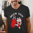 Muay Thai Cat Meow Thai Men's V-Neck T-Shirt