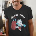 Muay Thai Cat Meow Thai Punch Bag Martial Arts Men's V-Neck T-Shirt Muay Thai Cat Meow Thai Punch Bag Martial Arts Men's V-Neck T-Shirt