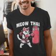Muay Thai Cat Meow Thai Women Neko Costume Muay Thai Men's V-Neck T-Shirt